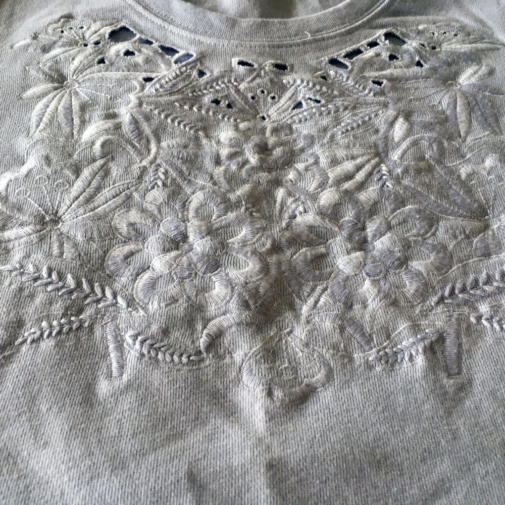 🌸4/$20🌸 Periwinkle blue crew neck sweatshirt with eyelet detailing - Picture 3 of 4